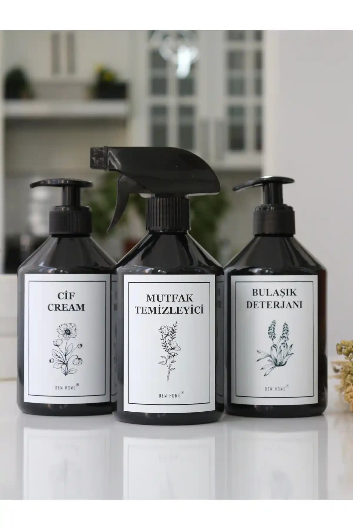 Dem Home 3'lü Siyah Plastik Mutfak Temizlik ve Bulaşık Deterjanı Seti Özellikleri ve Kullanım Avantajları