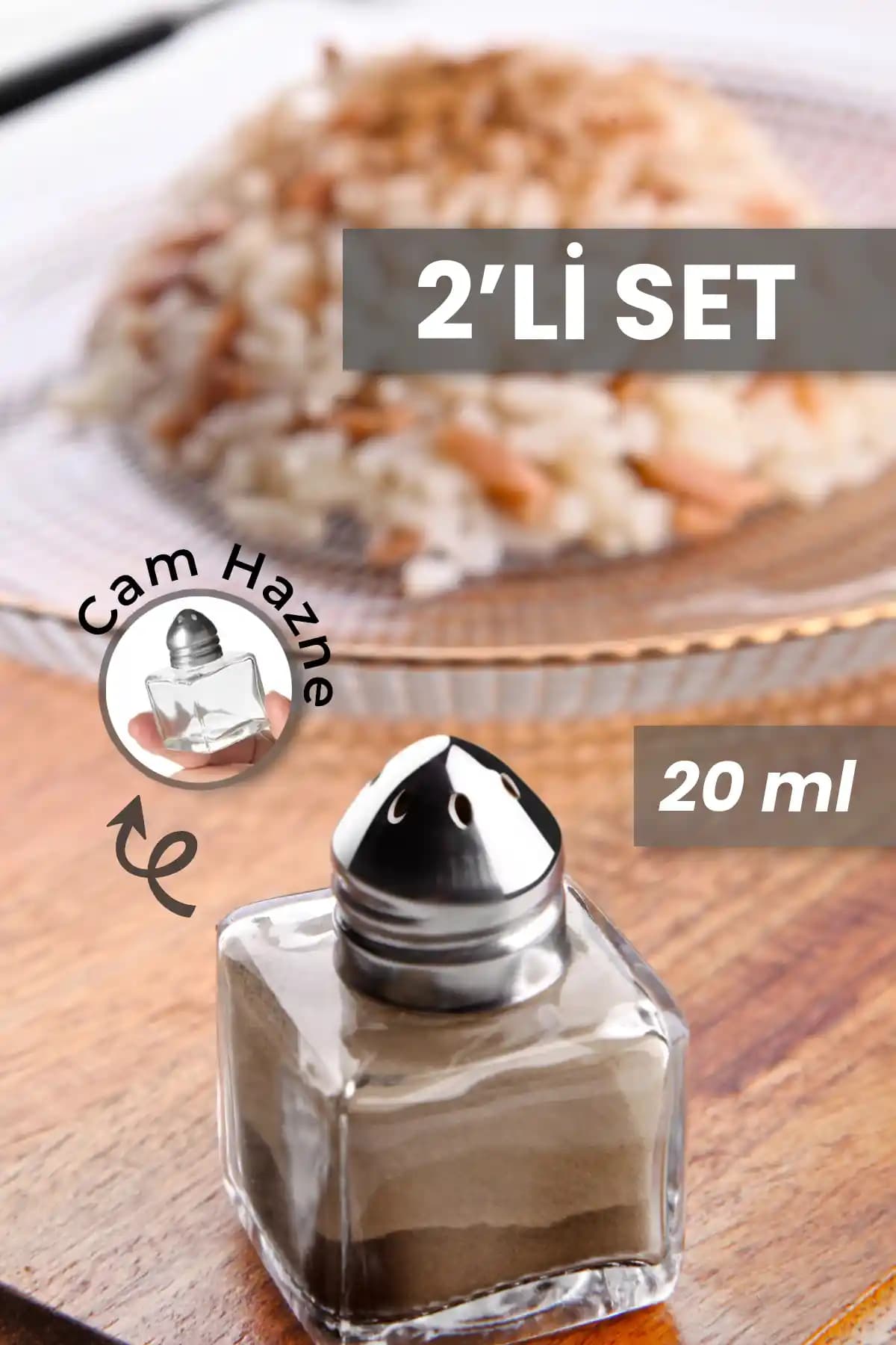 MYBOX 2'li Stella Cam Tuzluk Seti 20 ml - Şık ve Pratik Baharatlık Çözümü