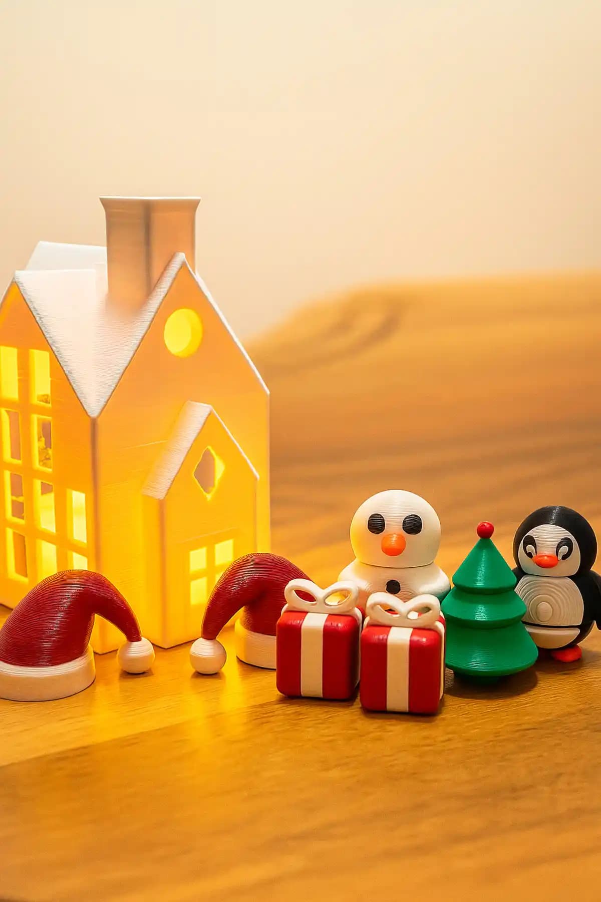 Figürlab Kış Evi Temalı Dekor Seti Yılbaşı ve Kış Temalı Dekorasyonlar İçin
