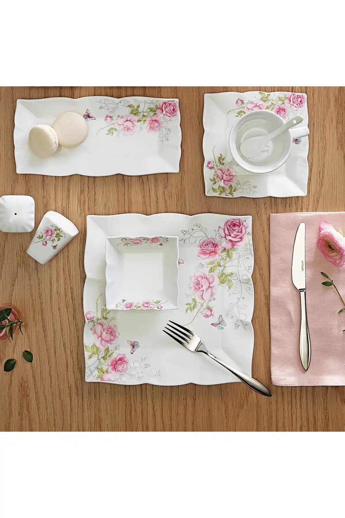 Emsan Marbella Porselen 32 Parça 6 Kişilik Kahvaltı ve Servis Takımı Detayları