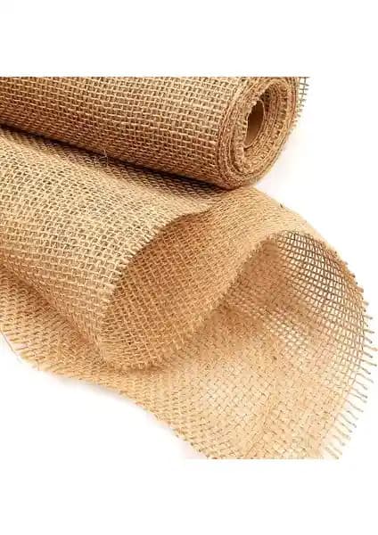 Kazanabil 2mt Jüt Kanaviçe Telis Çuval Kumaşı Kahverengi Doğal ve Çok Yönlü Dekorasyon