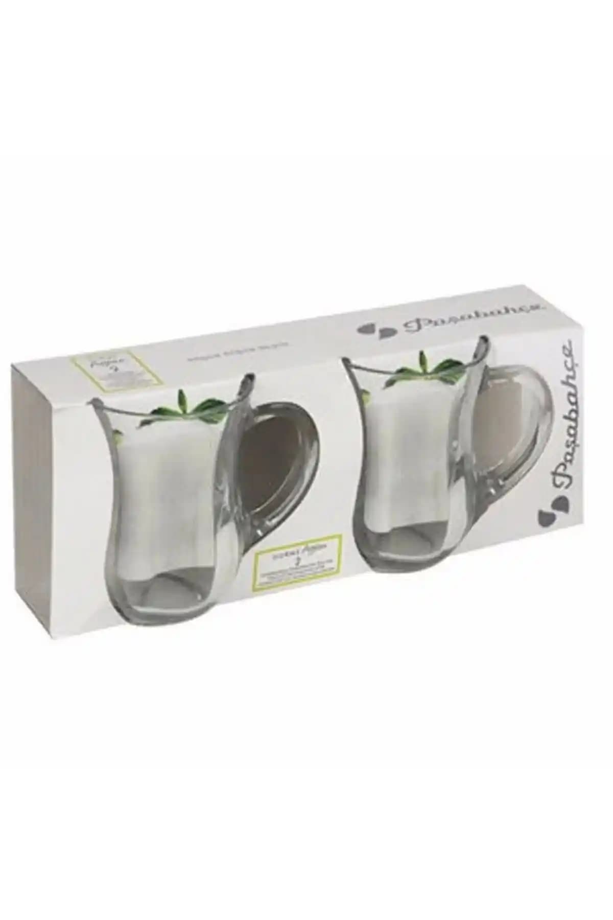 Paşabahçe Kulplu Gurme Ayran Bardağı 350 ml 2'li Set - Şeffaf Cam ve Ergonomik Tasarım