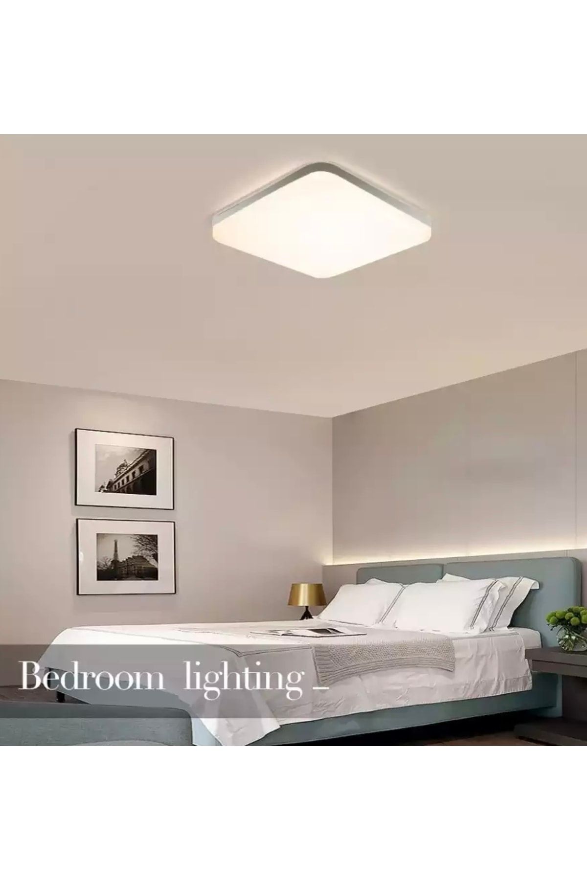 Fico Home Metal Kasa Modern Kare Led Avize Salon Oturma Odası Mutfak Avize 6500k Beyaz Işık