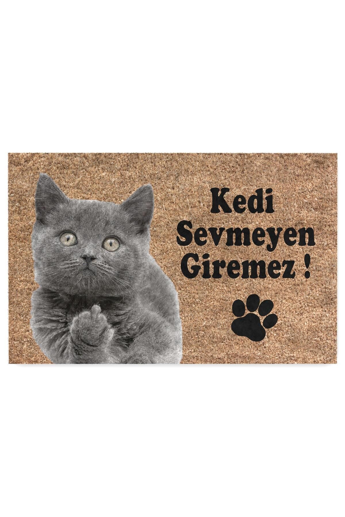 Monnhein Dekoratif Kapı Önü Paspası, Dış Mekan/ev Içi/ Kapı Paspasları (KEDİ SEVMEYEN GİREMEZ)