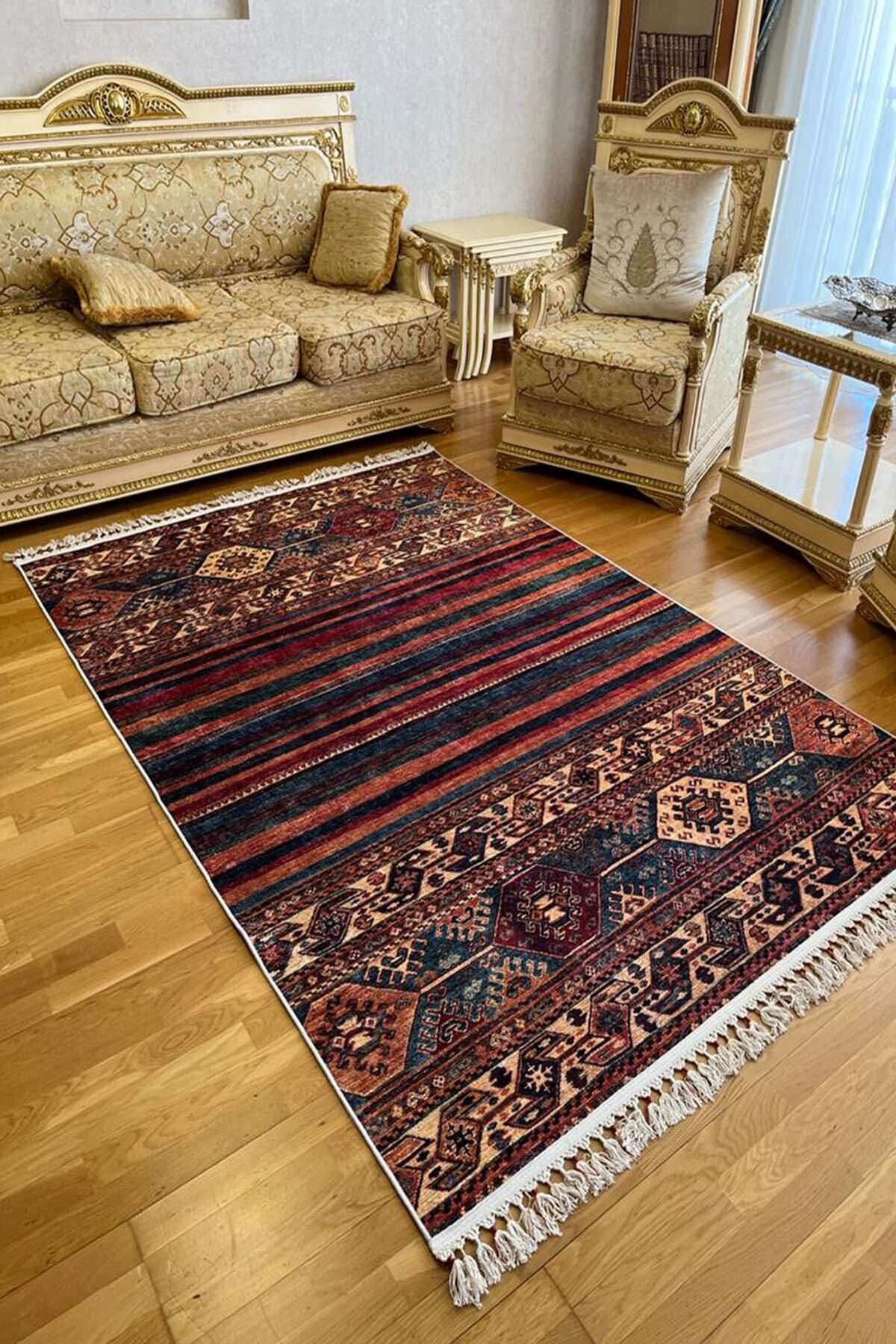 MOTTO HALI Dokuma Taban Yıkanabilir Kaymaz Taban Kilim Salon Halısı Mutfak Halısı Yolluk